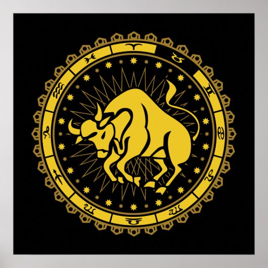 Poster Taurus - Symbole Zodiaque - Horoscope (Devant)