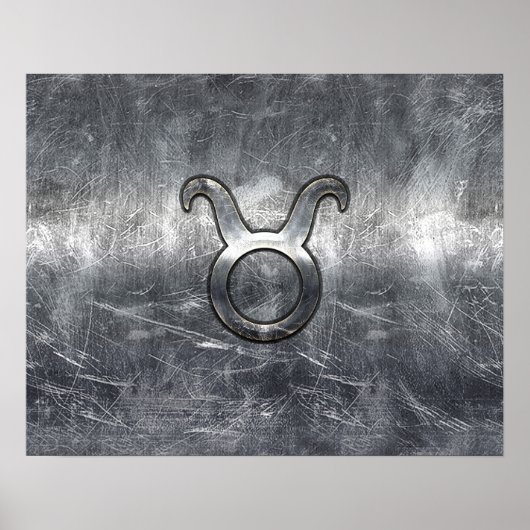Poster Taurus Zodiac Connexion Grunge Style dévêtu (Devant)