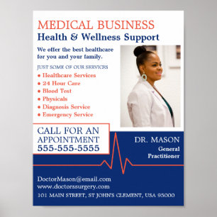 Poster Taux cardiaque, Praticien général, Infirmière, Méd