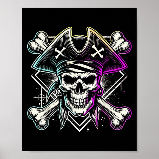 Poster Taux Crossbones de crâne Halloween (Devant)