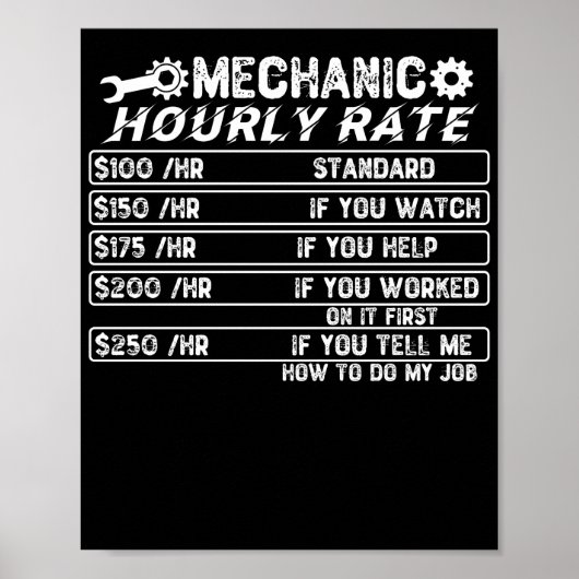Poster Taux horaire mécanique (Devant)