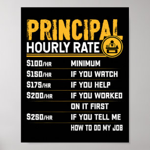 Poster Taux horaire principal - Drôle de professeur de di