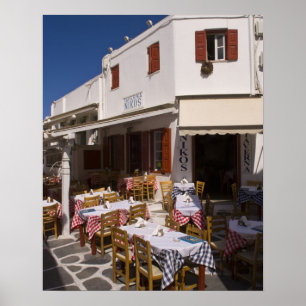 Poster Taverna Nikos, Mykonos, îles des Cyclades, Grèce