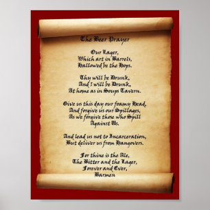 Poster Taverne de soupes à prière de bière