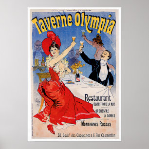 Poster Taverne Olympia Restaurant Vintage Ad Art