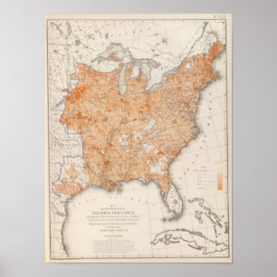 Poster Taxation par habitant, statistique US Lithograph