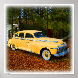 Poster Taxi classique Jaune Jaune de Jaune