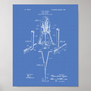 Poster Taylor Golf Club 1905 Patent Art - Blueprint