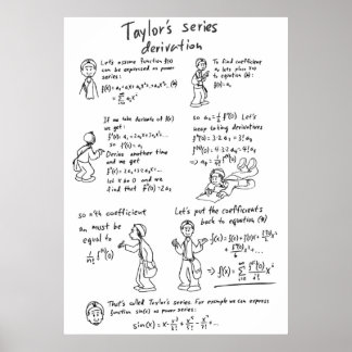 Poster Taylors série mathématique style comique