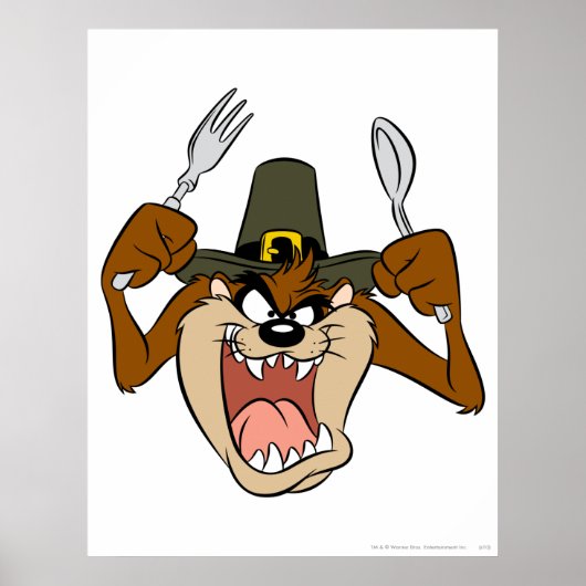 Poster TAZ™ Pèlerin Thanksgiving en couleur (Devant)