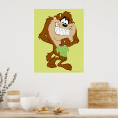 Poster TAZ™ tenant une feuille (Cuisine)