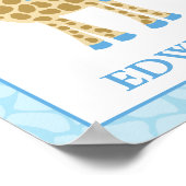 POSTER {TBA} JUNGLE GIRAFFE BLUE BOY CUSTOM NAME PRINT (Coin)