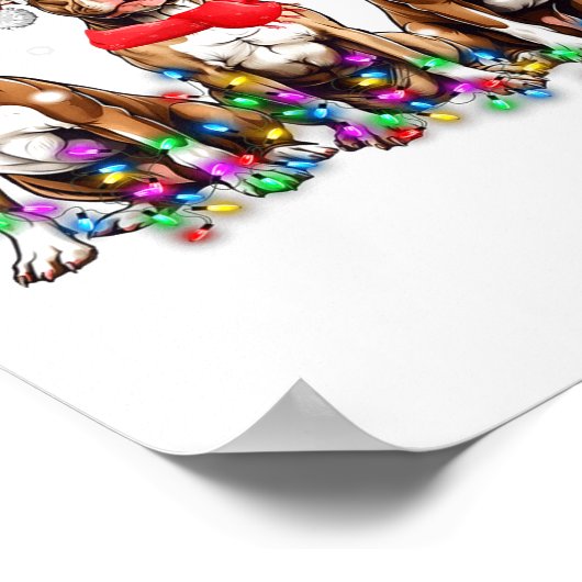 Poster Tbull Dog Christmas Lights Cute Pet Matching Famil (Coin)