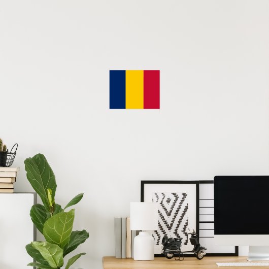Poster Tchad - Drapeau - (Bureau à domicile)
