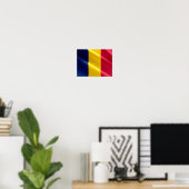 Poster Tchad - Drapeau d'agitation - (Bureau à domicile)