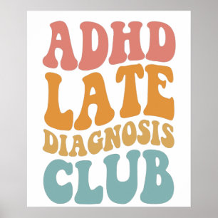 Poster TDAH diagnostic tardif Club Funny Neurodiversity C