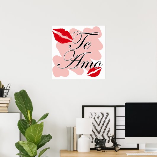 Poster Te Amo - Espagnol - Je t'aime (Bureau à domicile)