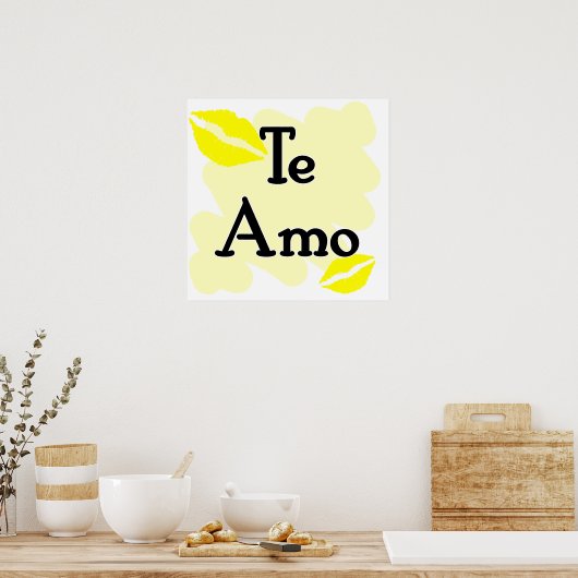 Poster Te Amo - Espagnol - Je t'aime (Cuisine)