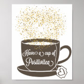 Poster Tea Cup Brown Jaune Gold Inspiration (Devant)