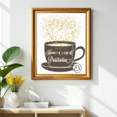 Poster Tea Cup Brown Jaune Gold Inspiration