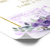 Poster Tea de Baby shower Floral pourpre Les bébés sont d (Coin)