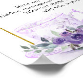 Poster Tea de Fête des mariées Florale violet Pacificateu (Coin)