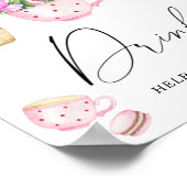 Poster Tea party baby shower - Boissons (Coin)