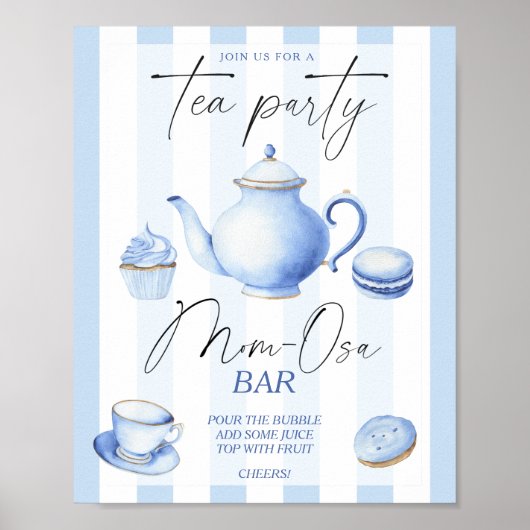 Poster Tea party baby shower Momosa bar (Devant)