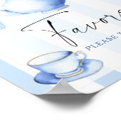 Poster Tea Party Boy Baby shower Faveurs (Coin)