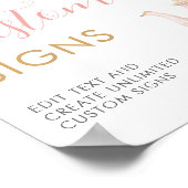 Poster Tea Party Bridal Shower Custom Sign -  8x10 (Coin)