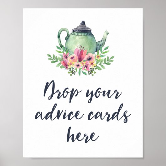 Poster Tea Party Conseils Cartes Fête des mariées bébé (Devant)