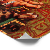 Poster Tea Party de chats par Louis Wain (Coin)