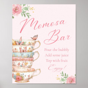 Poster Tea Party Momosa Bar baby shower