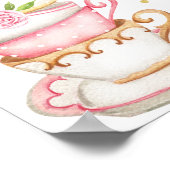 Poster Tea Party or rose Floral Anniversaire Bienvenue (Coin)