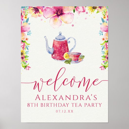 Poster Tea Party rose (Devant)