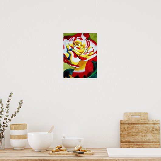 Poster Tea Rose de l'aquarelle originale (Cuisine)