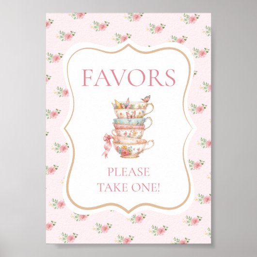 Poster Tea rose Fête Douche Favoriser (Devant)
