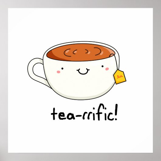 Poster Tea-rrific Funny Cup De Thé Pun (Devant)