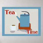 Poster Tea Time Blue Pot (Devant)