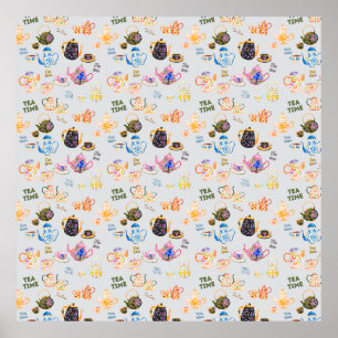 Poster tea time pattern