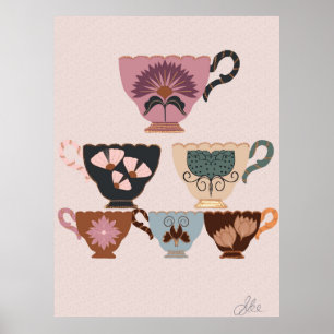 Poster Tea-up de la renaissance de Rococo  Charme Vintage