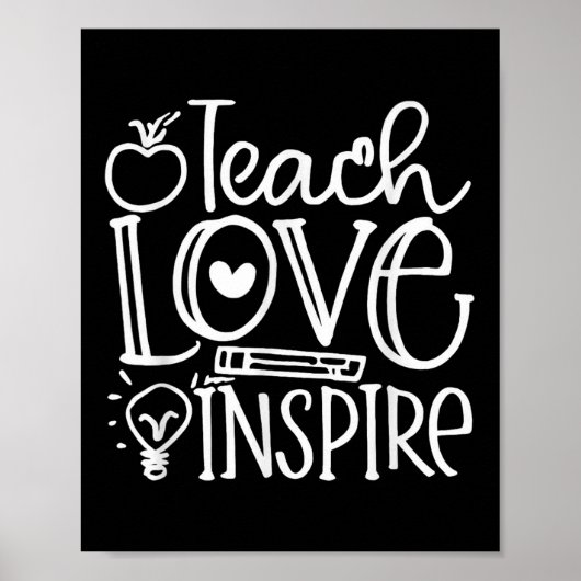 Poster Teach Love Inse Retro Teacher Kids Back To School  (Devant)