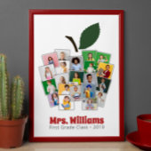 Poster Teacher Apple Collage Cadeau de l'enseignant 21 Ph
