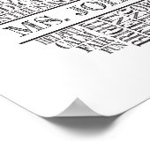 Poster Teacher Apple Typographie II noir et blanc (Coin)