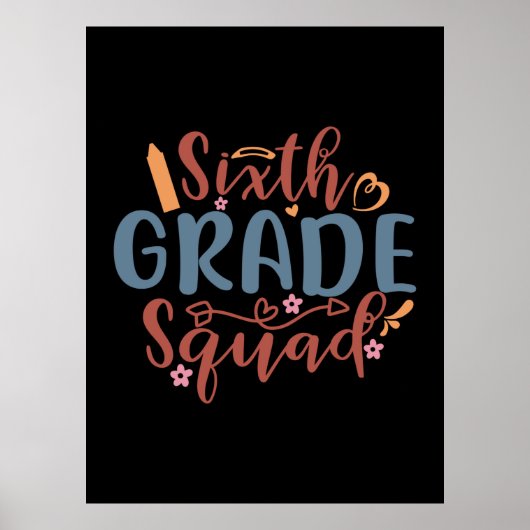 Poster Teacher Art Sixième Classe Squad (Devant)