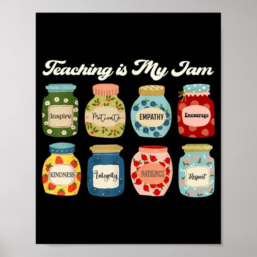 Poster Teaching Is My Jam Teacher Back To School Apprecia (Devant)