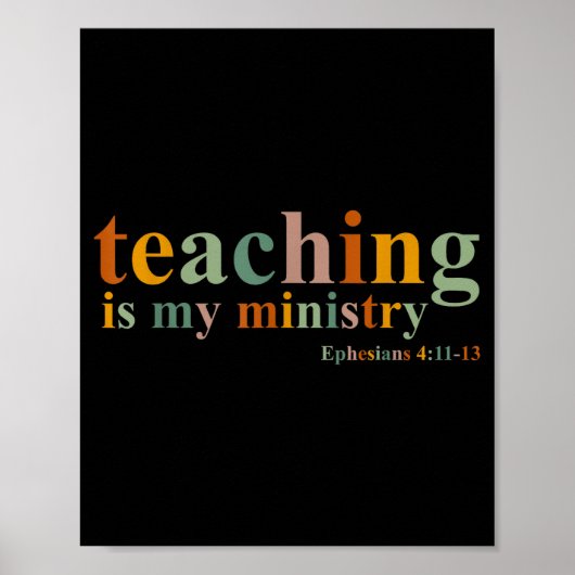 Poster Teaching Is My Ministry Bible Verse Scripture Chri (Devant)