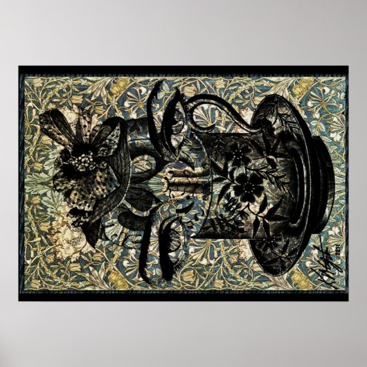 Poster Teacup Art Nouveau vintage (Devant)