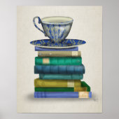 Poster Teacup et livres (Devant)