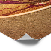 Poster Teacup Florale Sur L'Art Papier Vieilli (Coin)